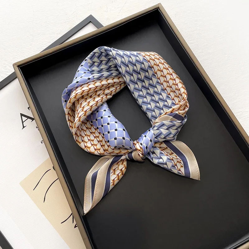 Face Scarf Mask - Foulard en soie véritable imprimé pour