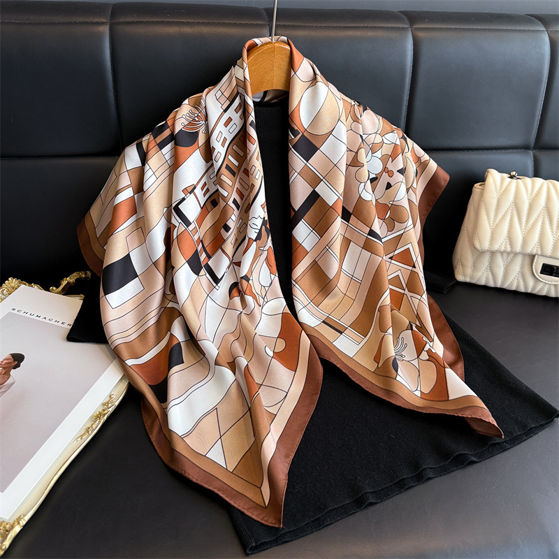 Face Scarf Mask - Nouveau Foulard Carré en Soie Sergée