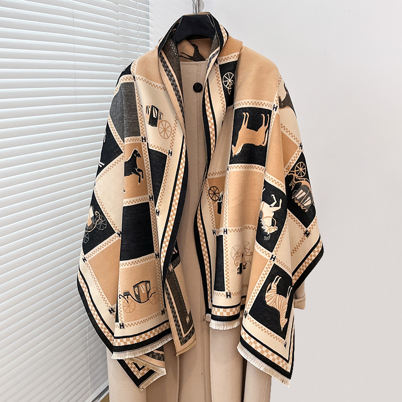 Poncho de luxe chaud en cachem - Woven Scarf Blanket avis et prix